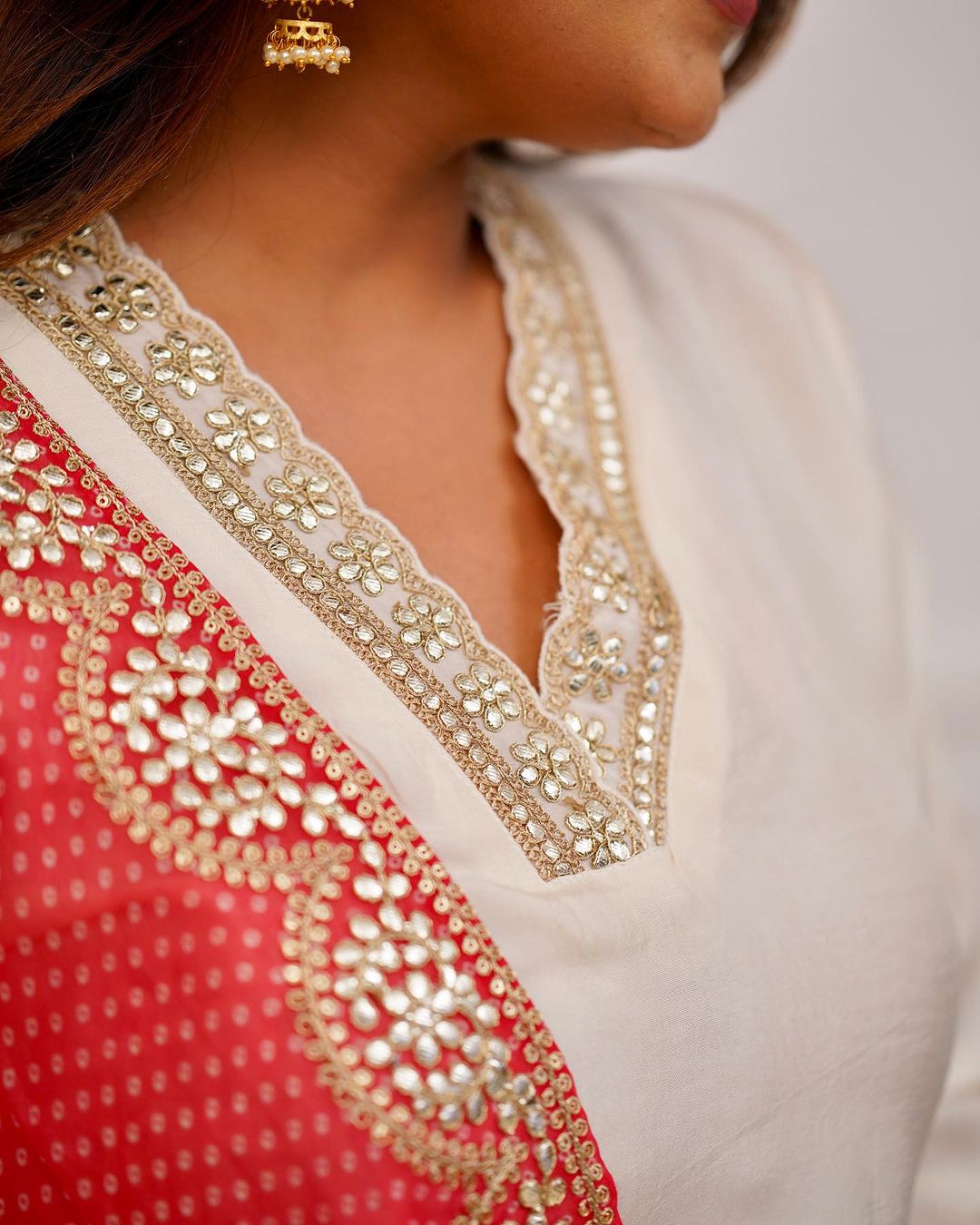 Bandhej Bliss White Suit