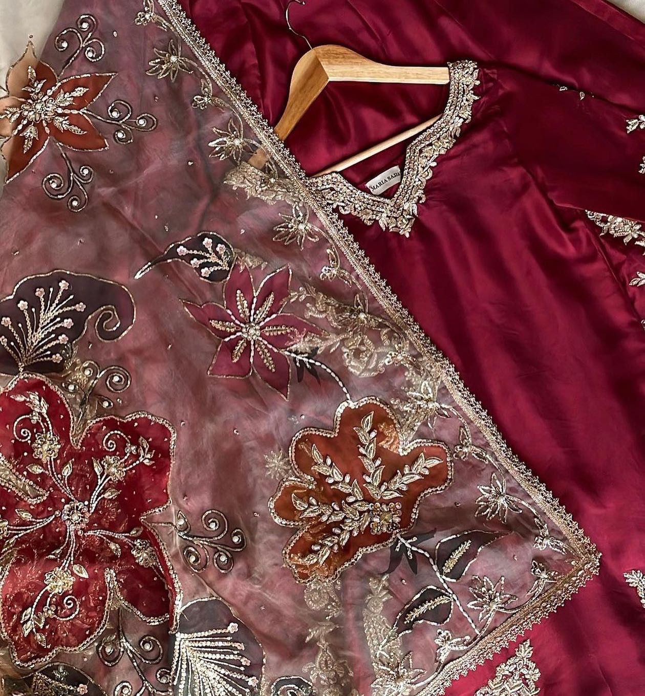 Maroon Elegance Dainty Sharara Set
