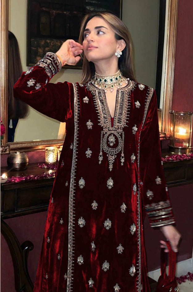 Velvet Luxe Festive Kurti Palazzo Set