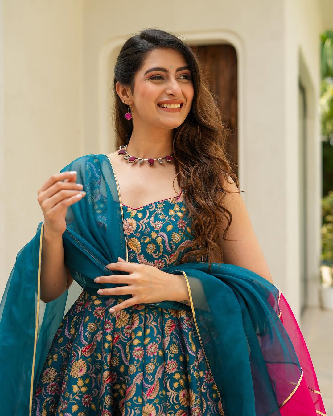 Luxe Anarkali Gown With Dupatta
