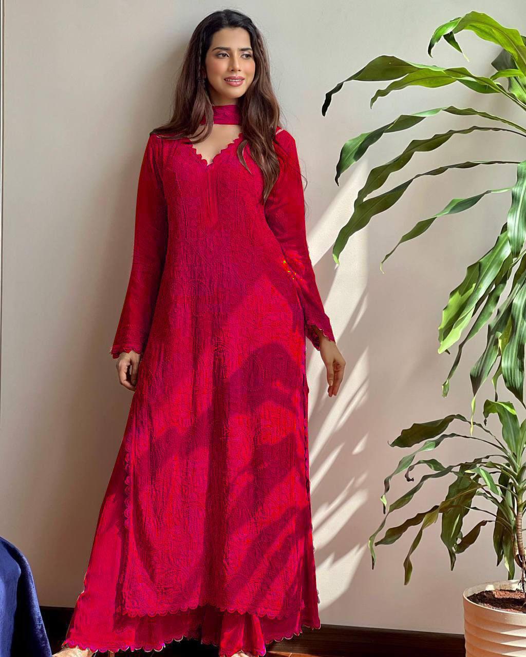 Beautiful Cotton Thread Embroidered Suit