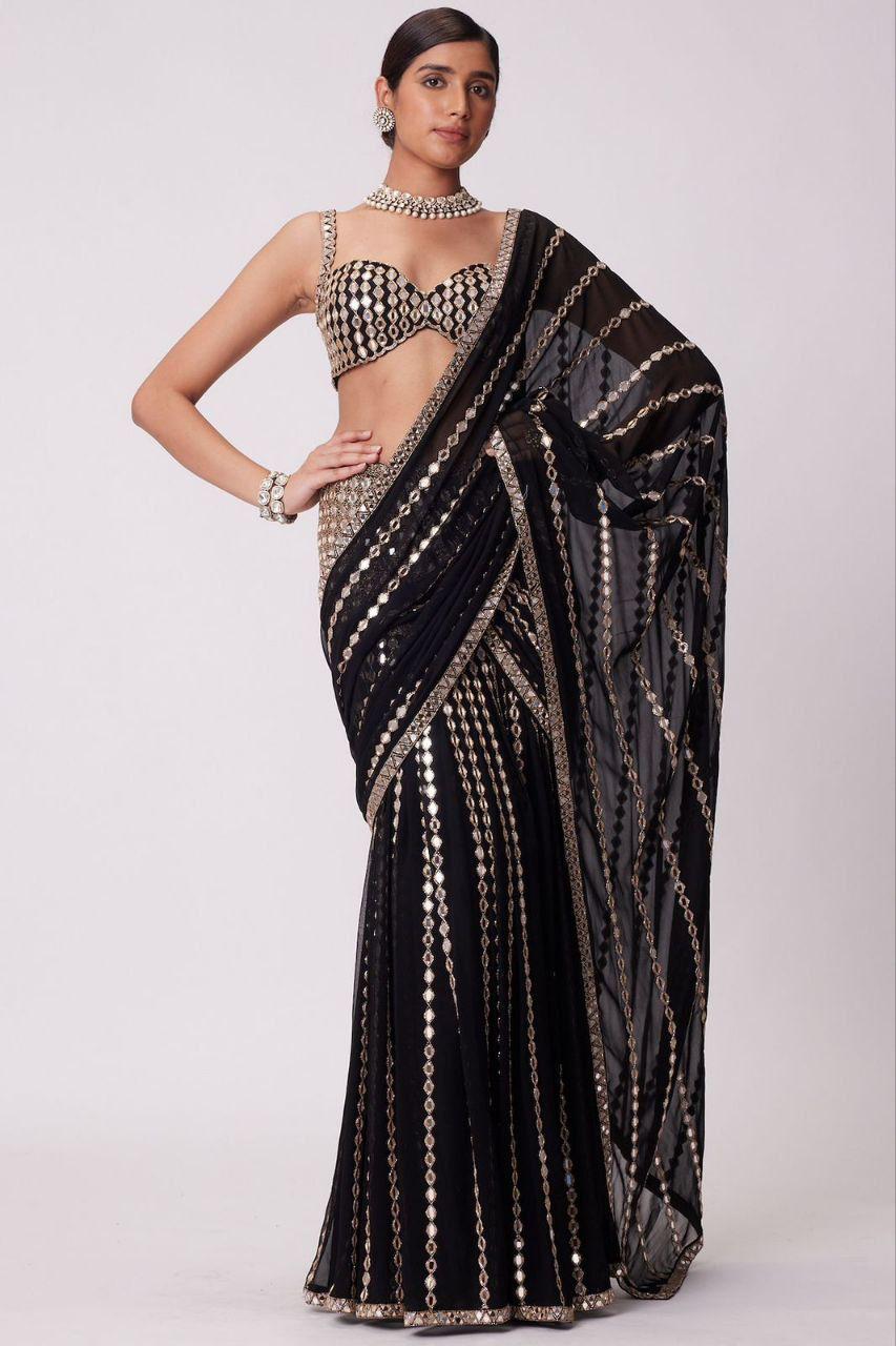 Crystal Shine Mirror Ready to Wear Saree