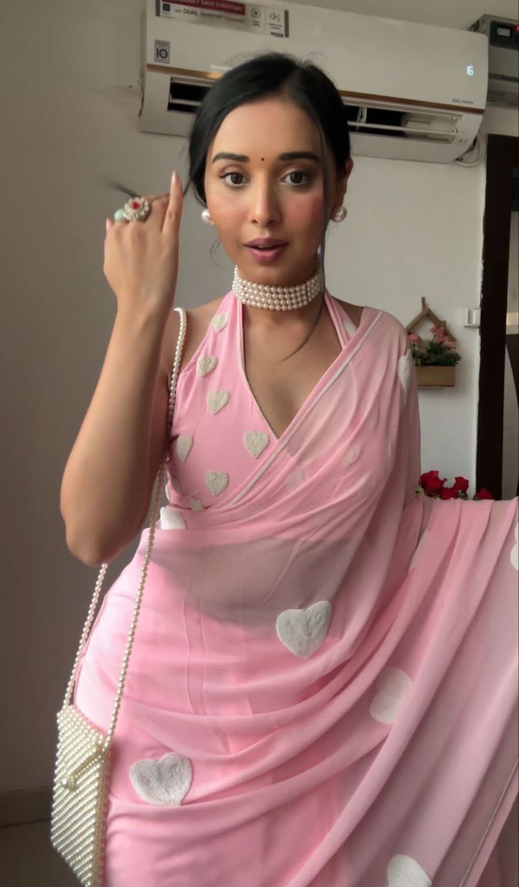 Exquisite Pink Saree