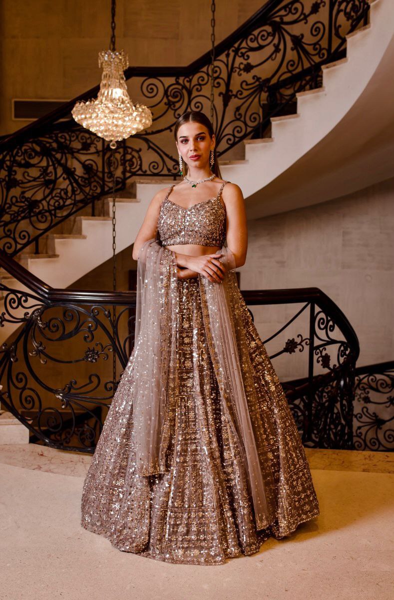 Shimmery Golden Lehenga