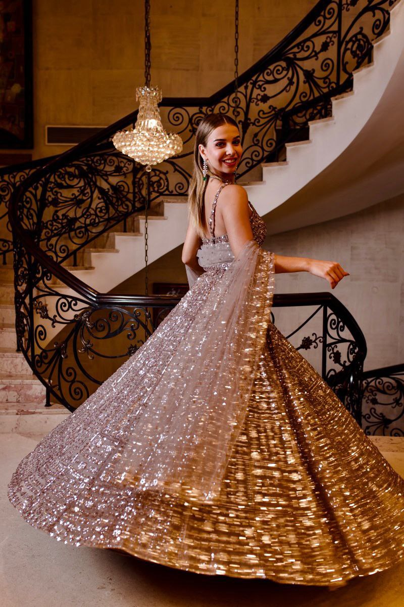 Shimmery Golden Lehenga