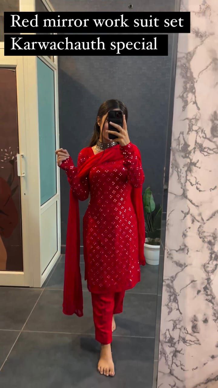 Exquisite Red Salwar Suit