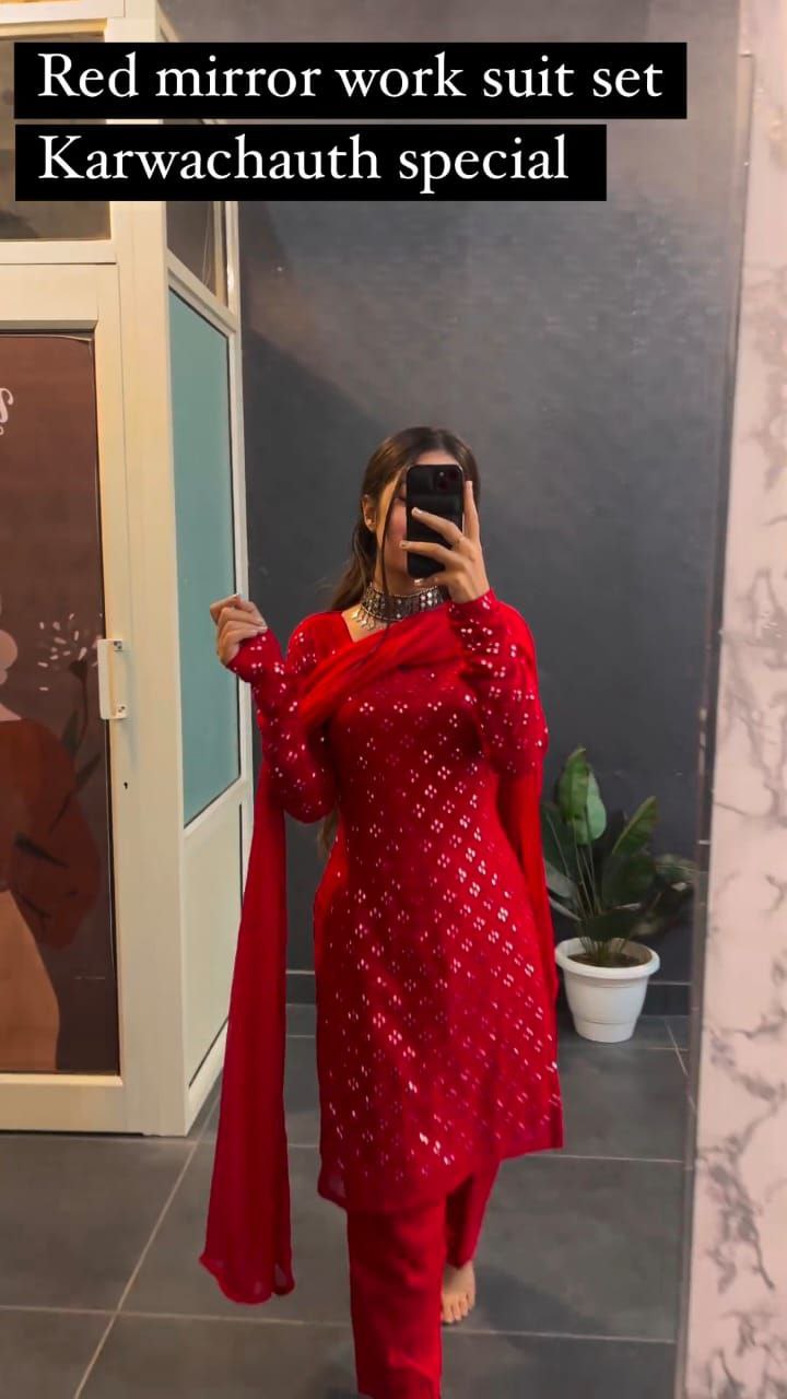 Exquisite Red Salwar Suit