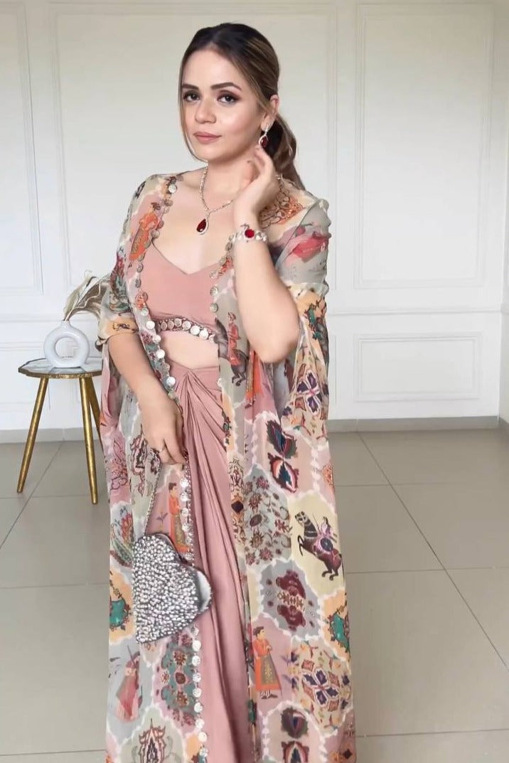 Stunning Indo Western Dreamy Soft Pink Outfit
