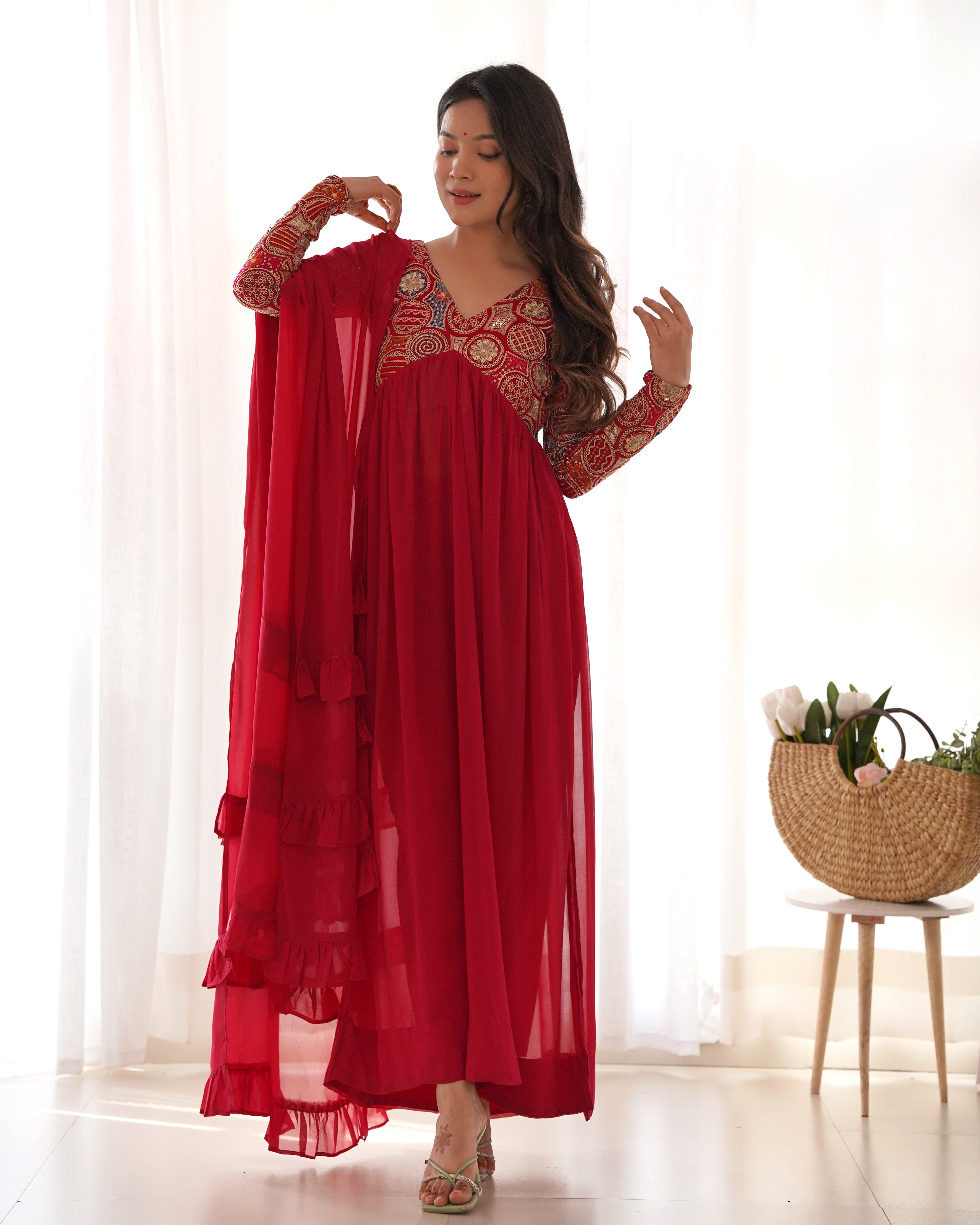 Laal Angrakha Salwar Suit