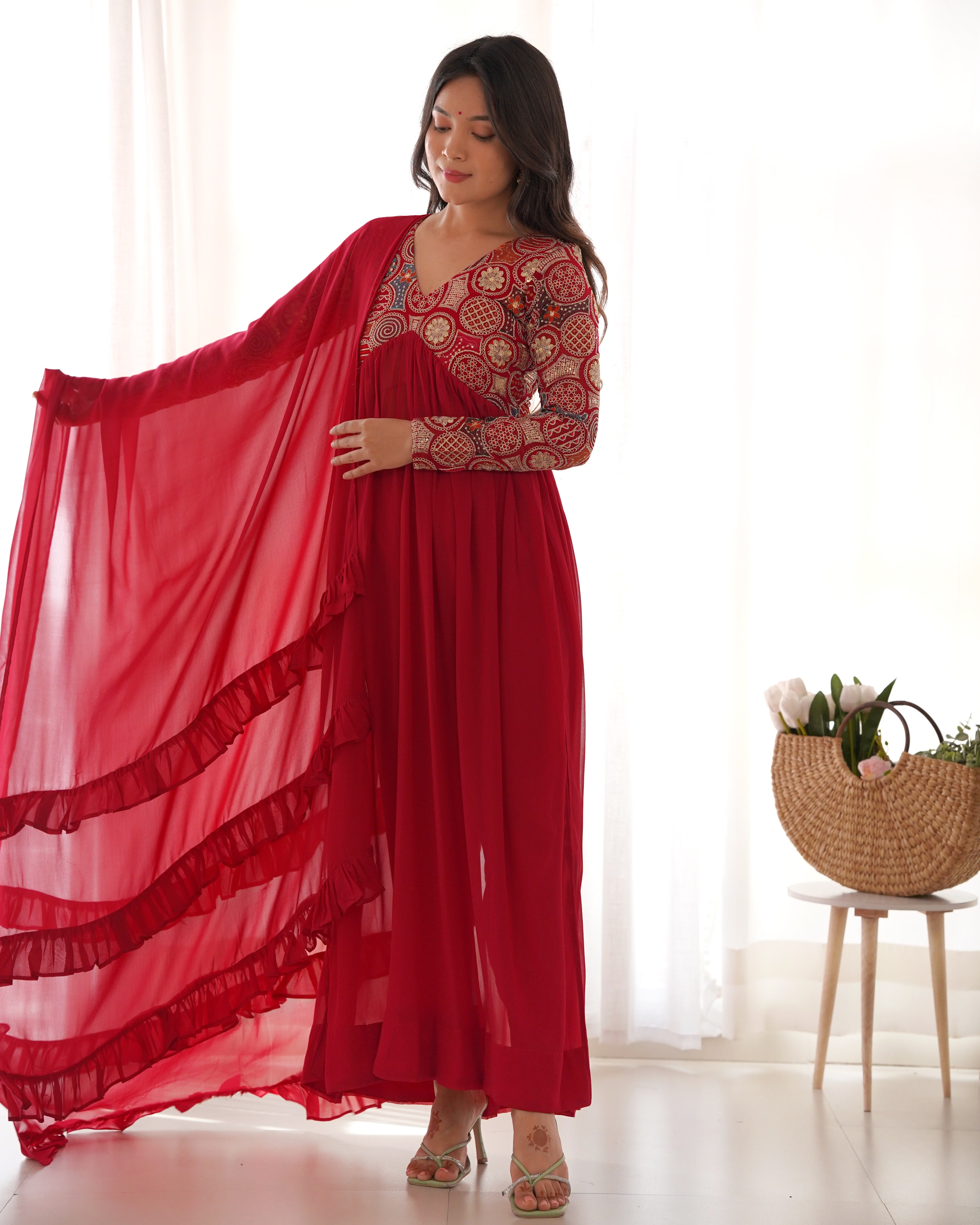 Laal Angrakha Salwar Suit