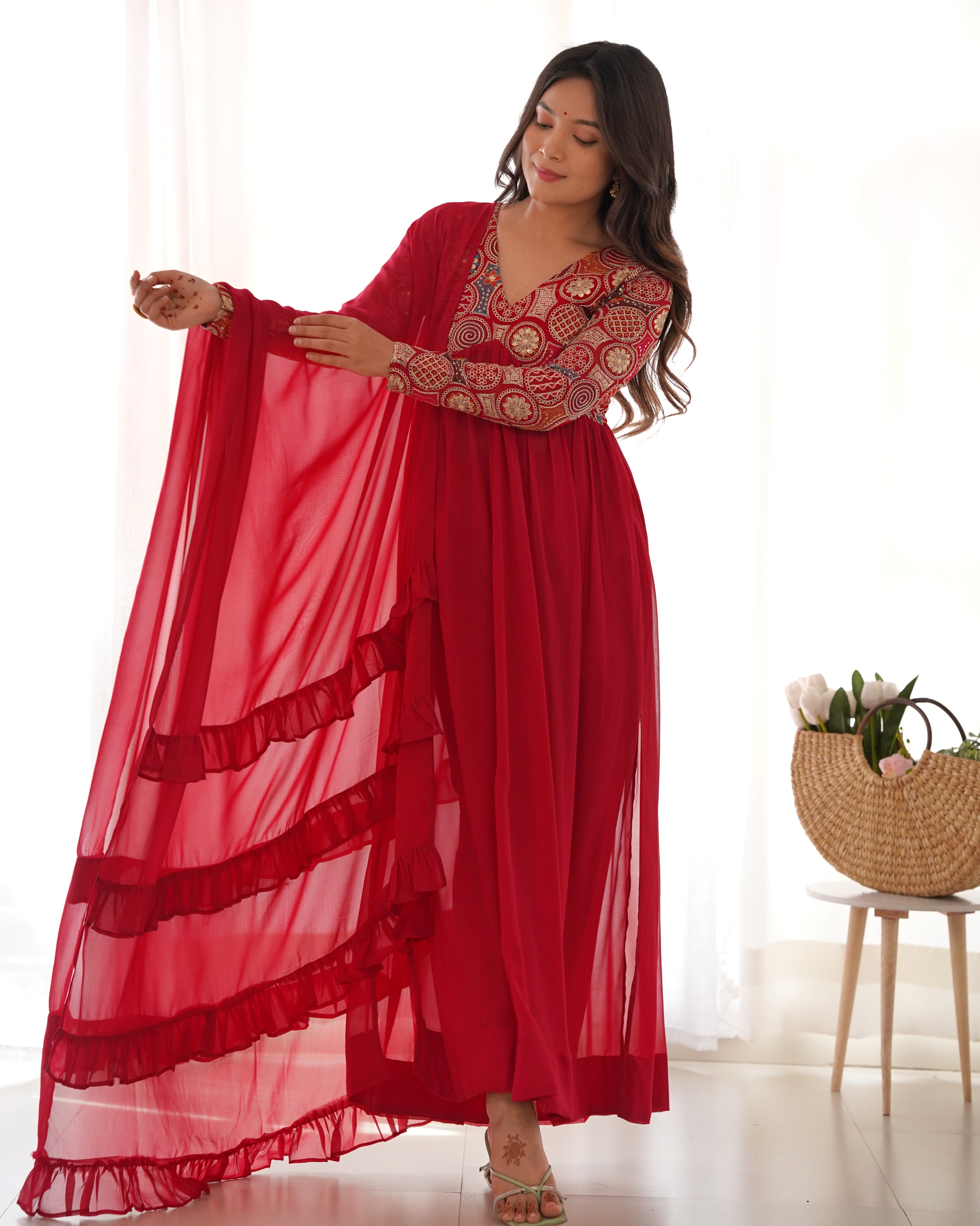 Laal Angrakha Salwar Suit