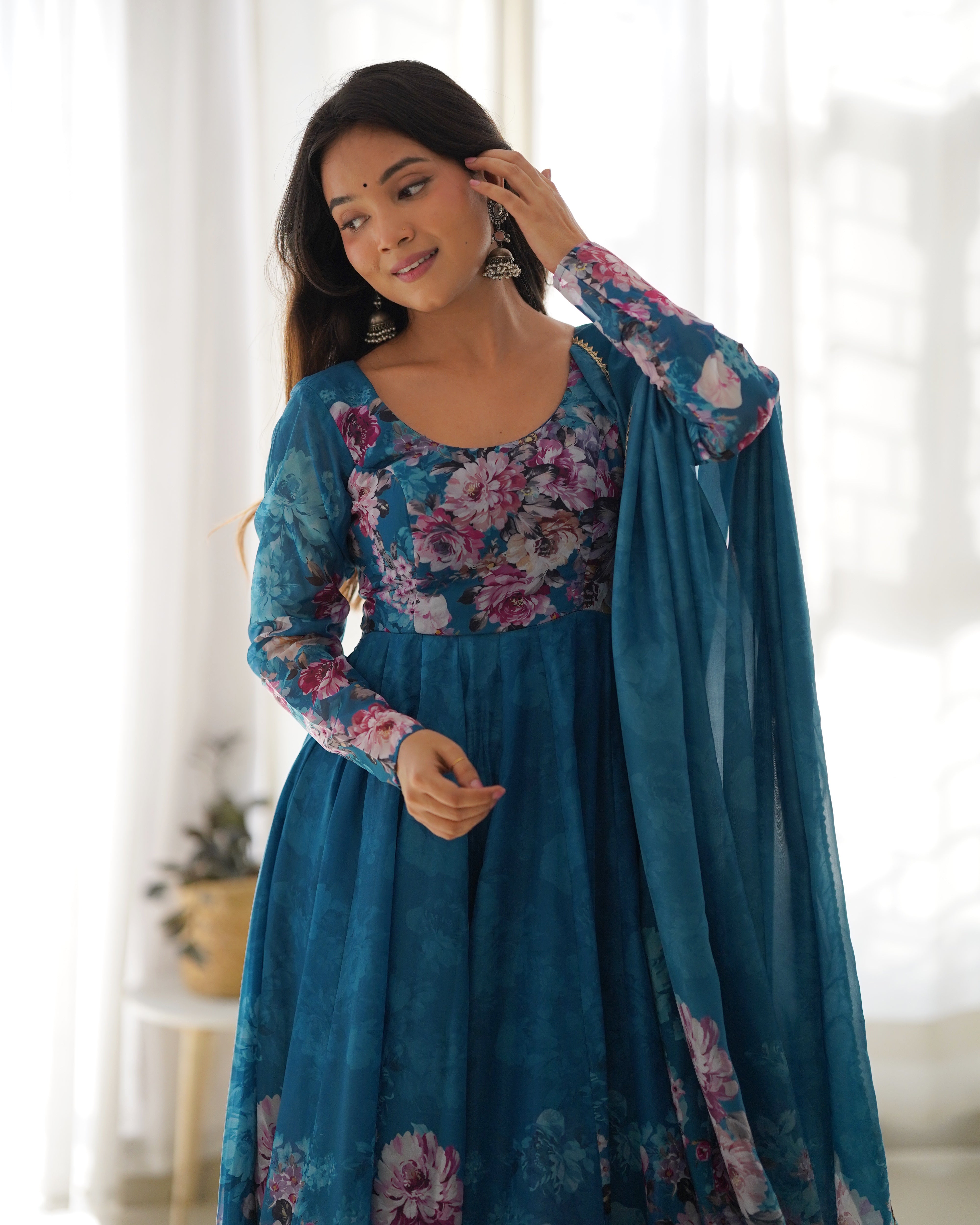 Asavari Floral Printed Anarkali Suit