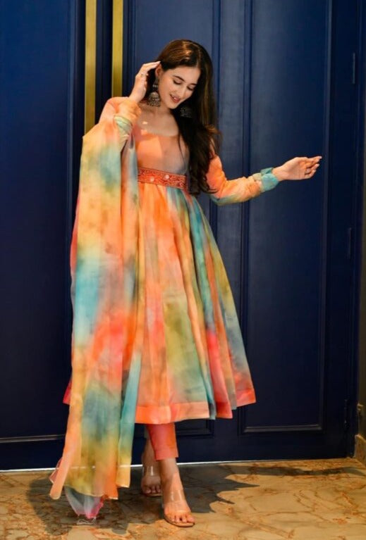 Vibrant Tie-Dye Anarkali