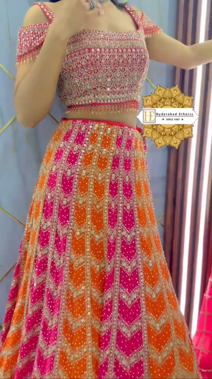 Dichromatic Shimmering Lehenga Choli