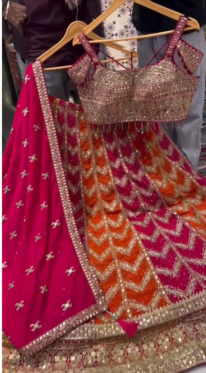 Dichromatic Shimmering Lehenga Choli