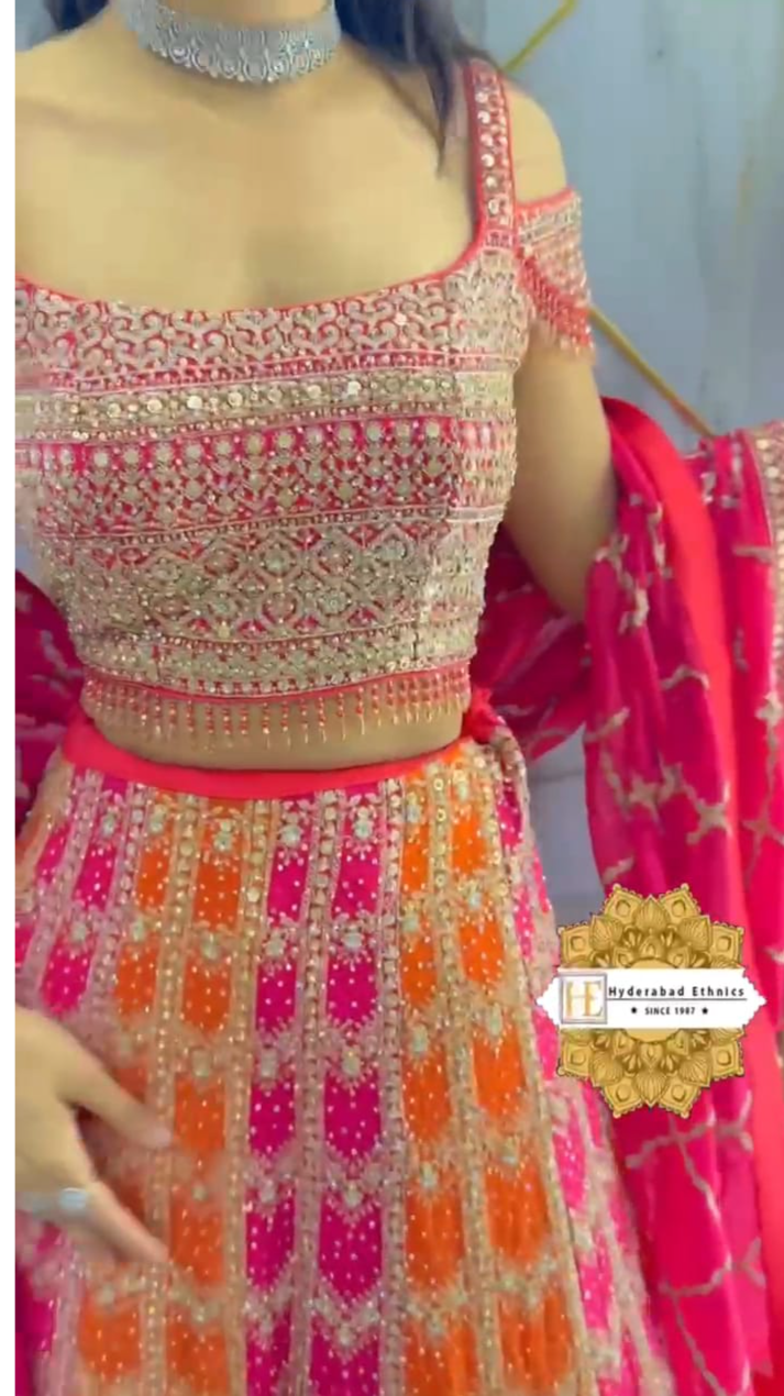 Dichromatic Shimmering Lehenga Choli