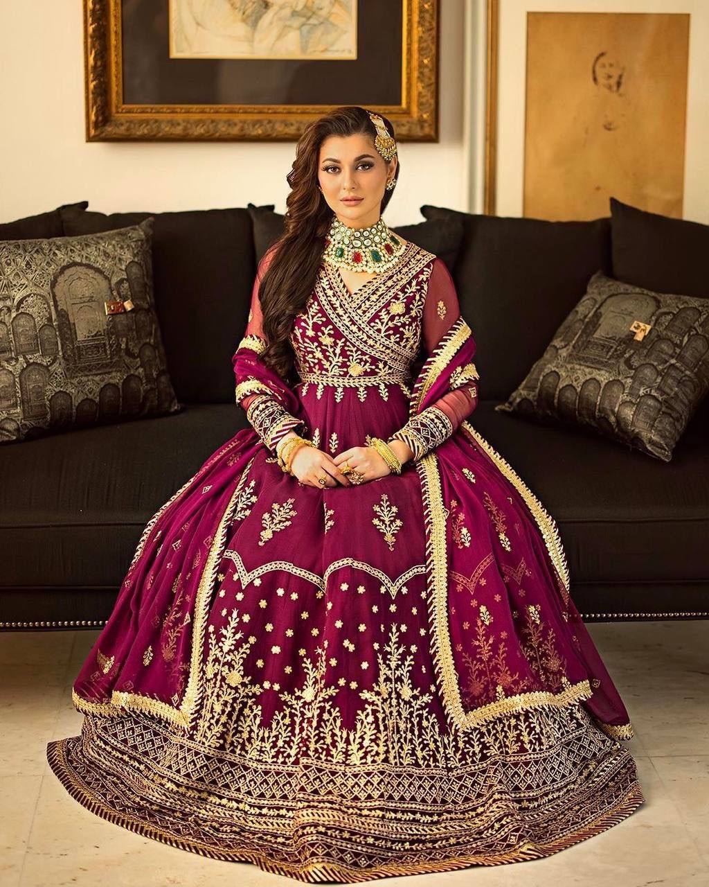 Lavish Lustrous Anarkali  Gown With Dupatta