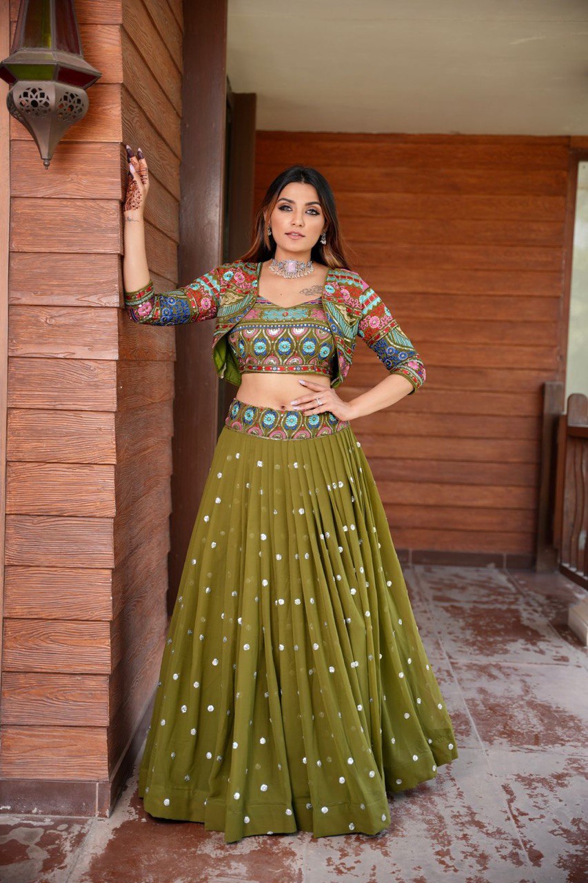 Olive Enchantment Lehenga set