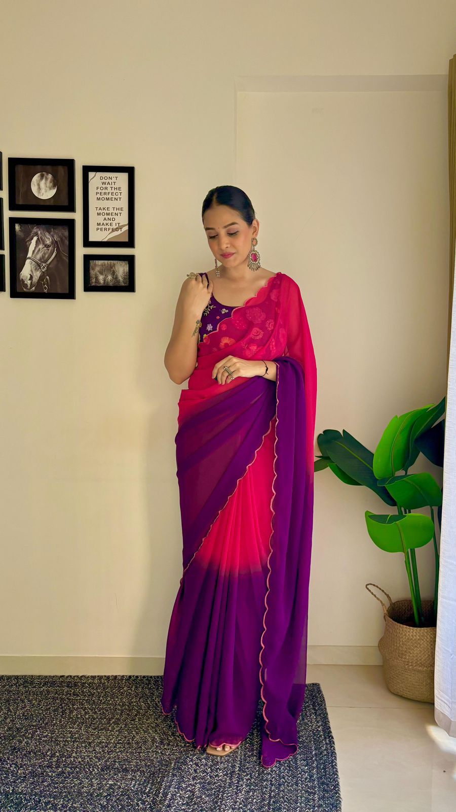 Ombre Dual Shade Saree