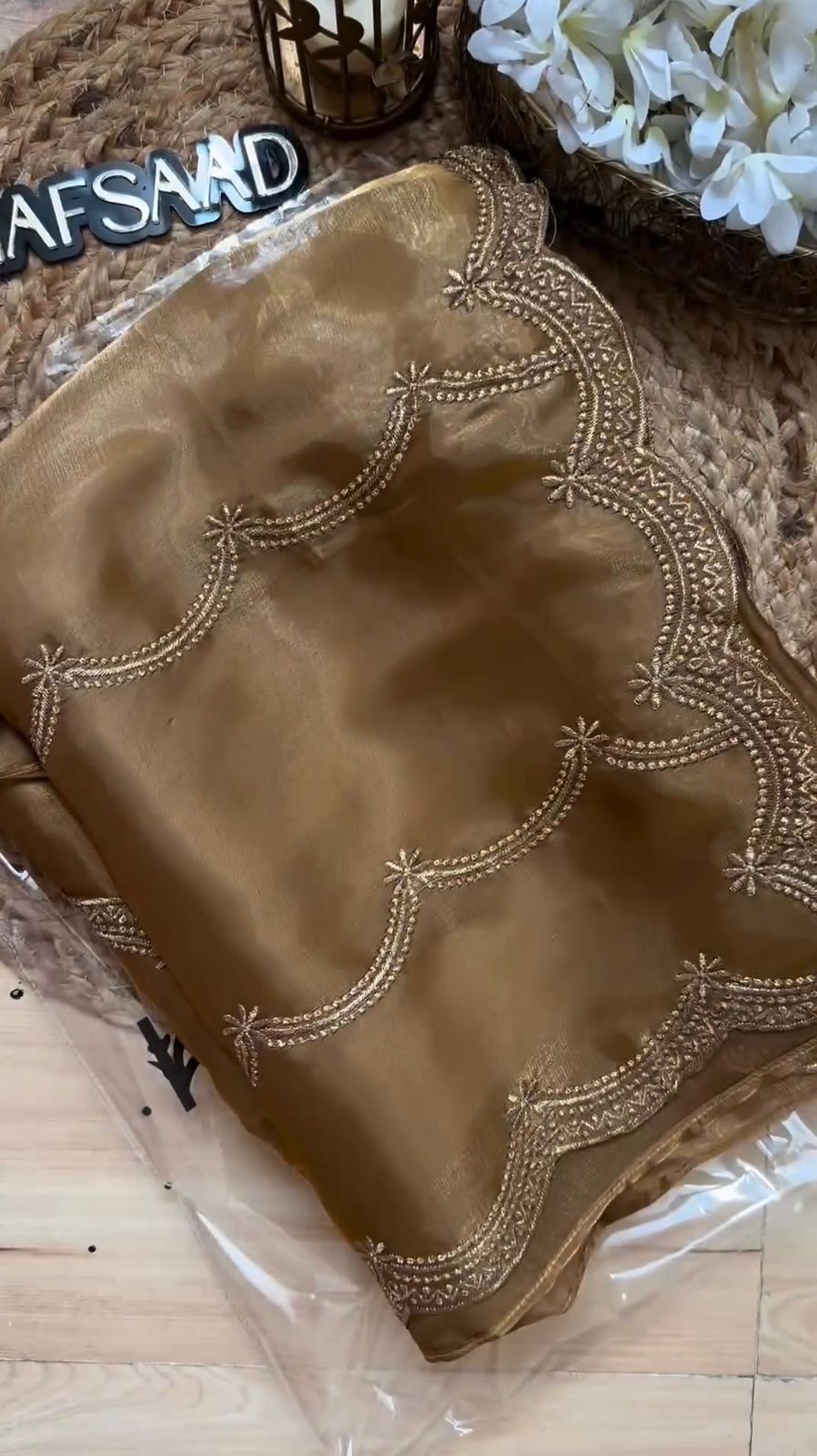 Shyla Gold Embroidered Saree