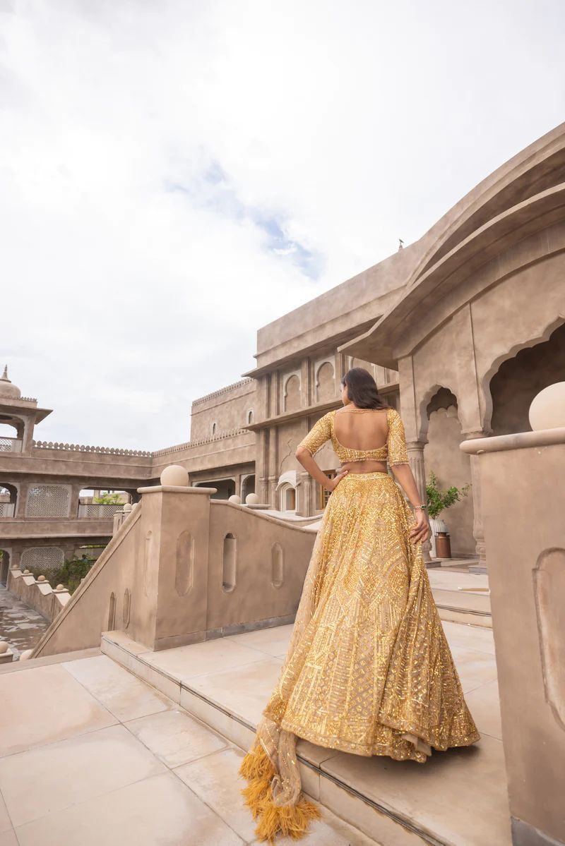 Golden Aura Lehenga