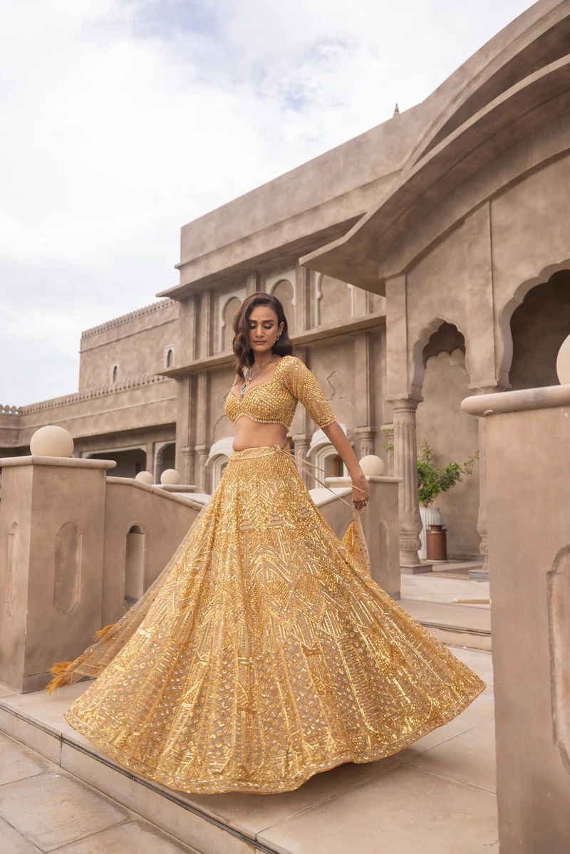 Golden Aura Lehenga