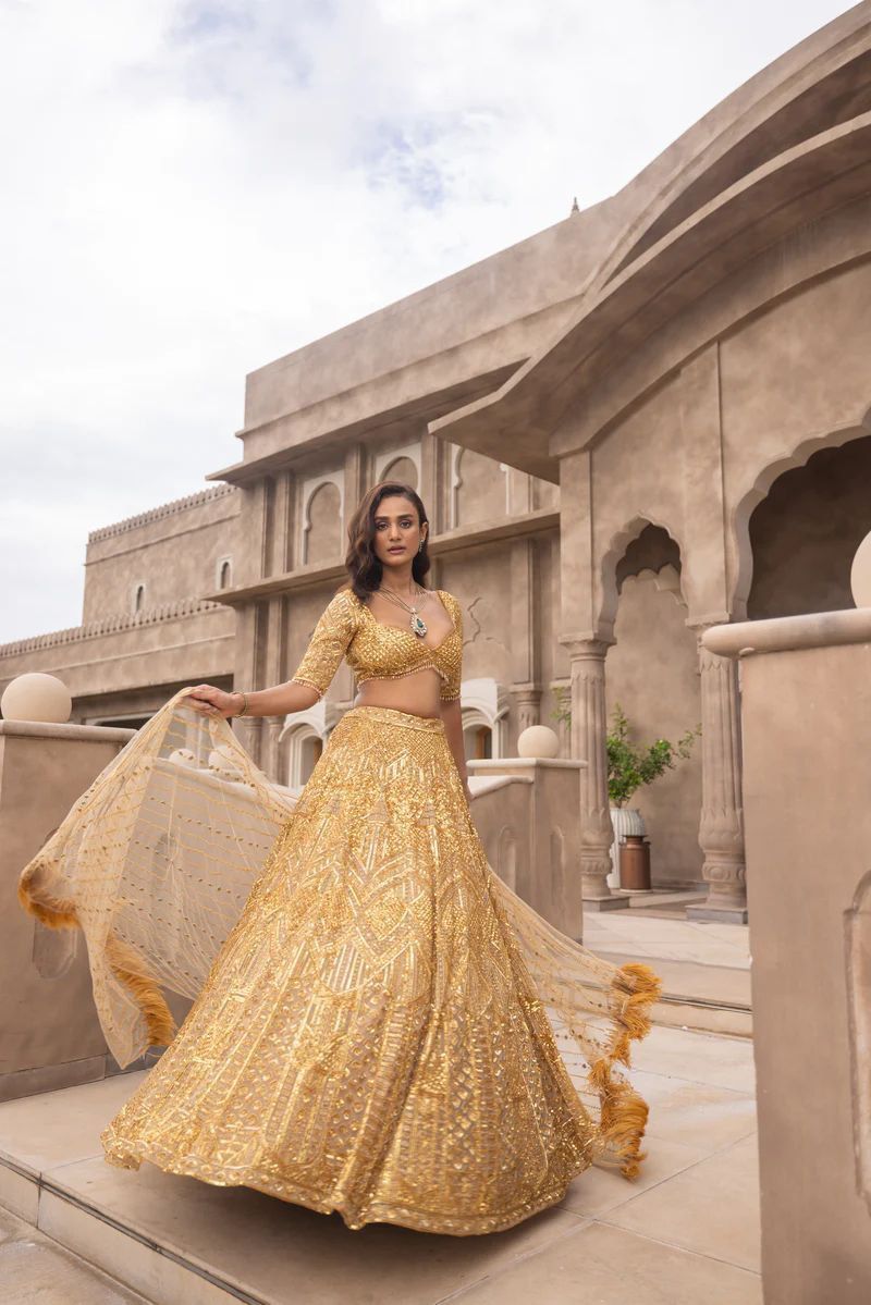 Golden Aura Lehenga