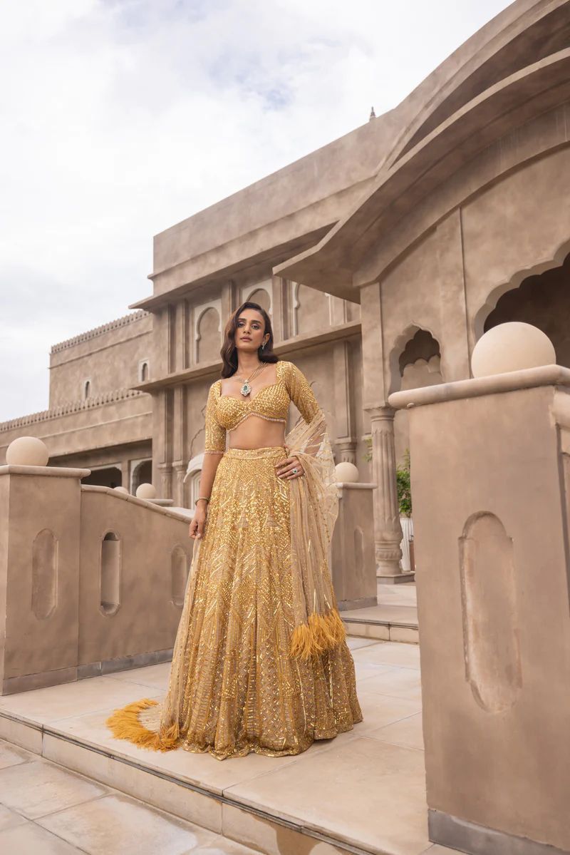 Golden Aura Lehenga