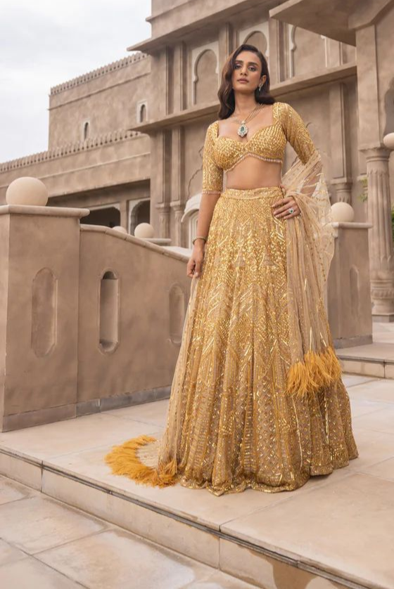 Golden Aura Lehenga