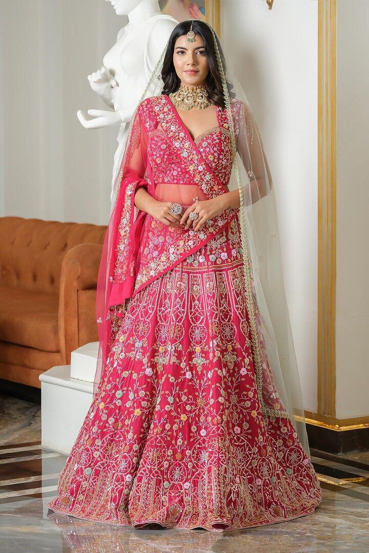 Scarlet Blossom Heavy  Lehenga