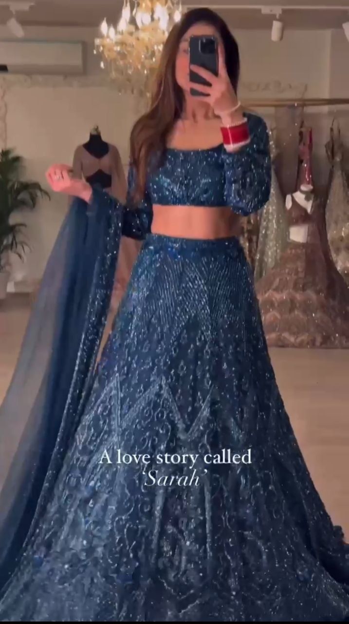 Laaya Blue Heavy Lehenga