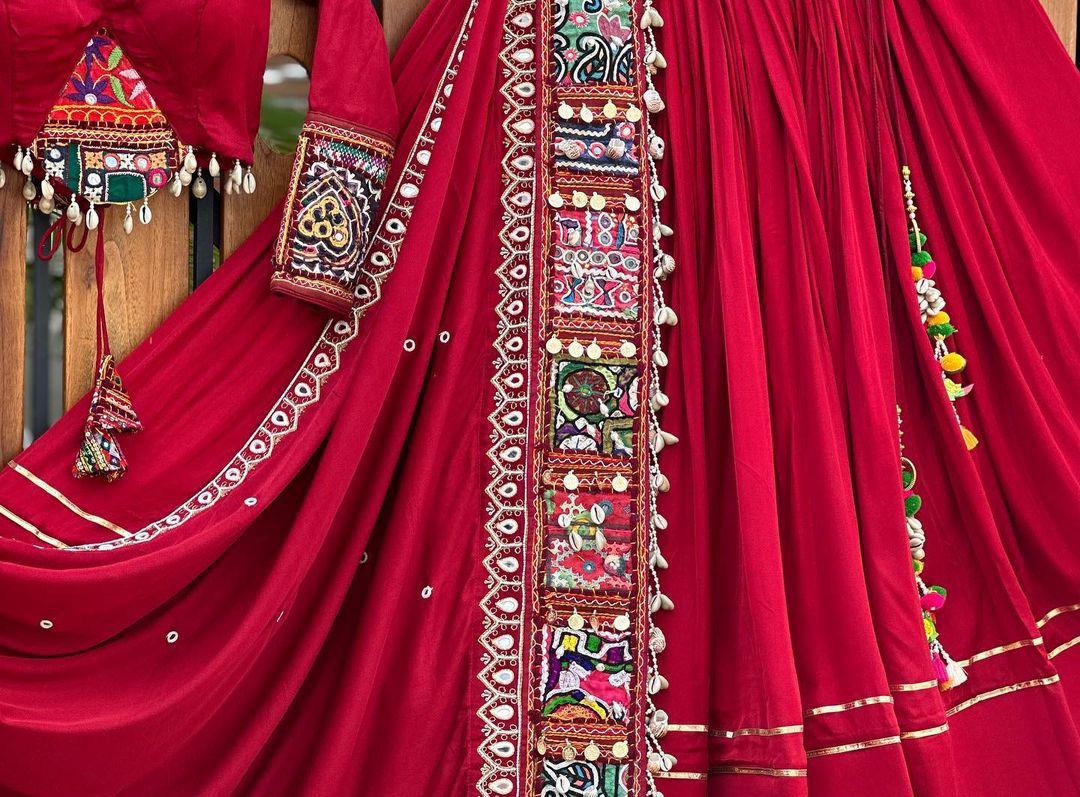 Crimson Elegance Lehenga With Store Images