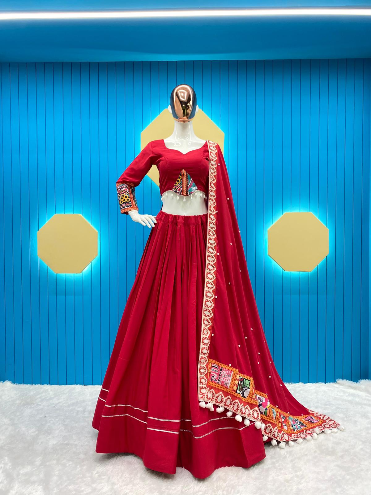 Crimson Elegance Lehenga With Store Images