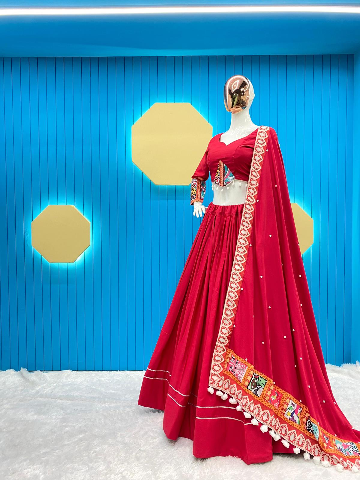 Crimson Elegance Lehenga With Store Images