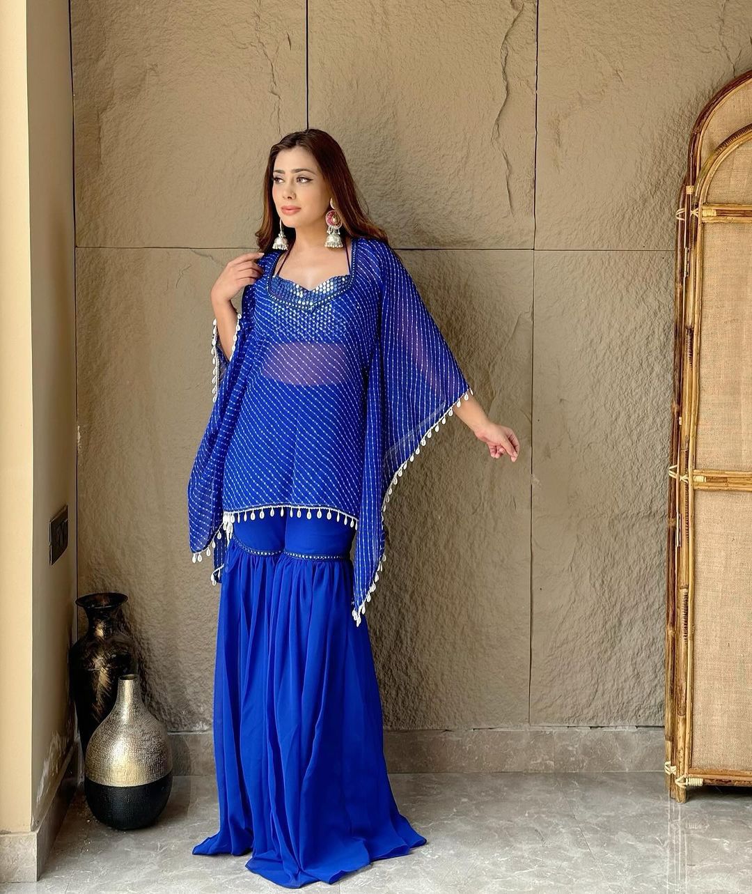 Blue 3 Piece Kaftan Set