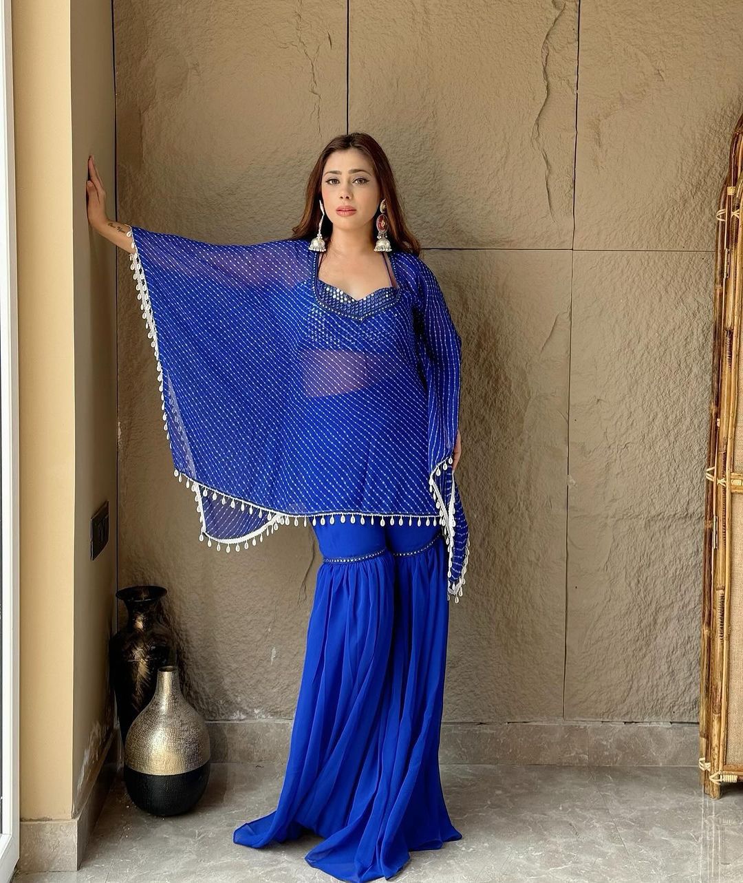 Blue 3 Piece Kaftan Set