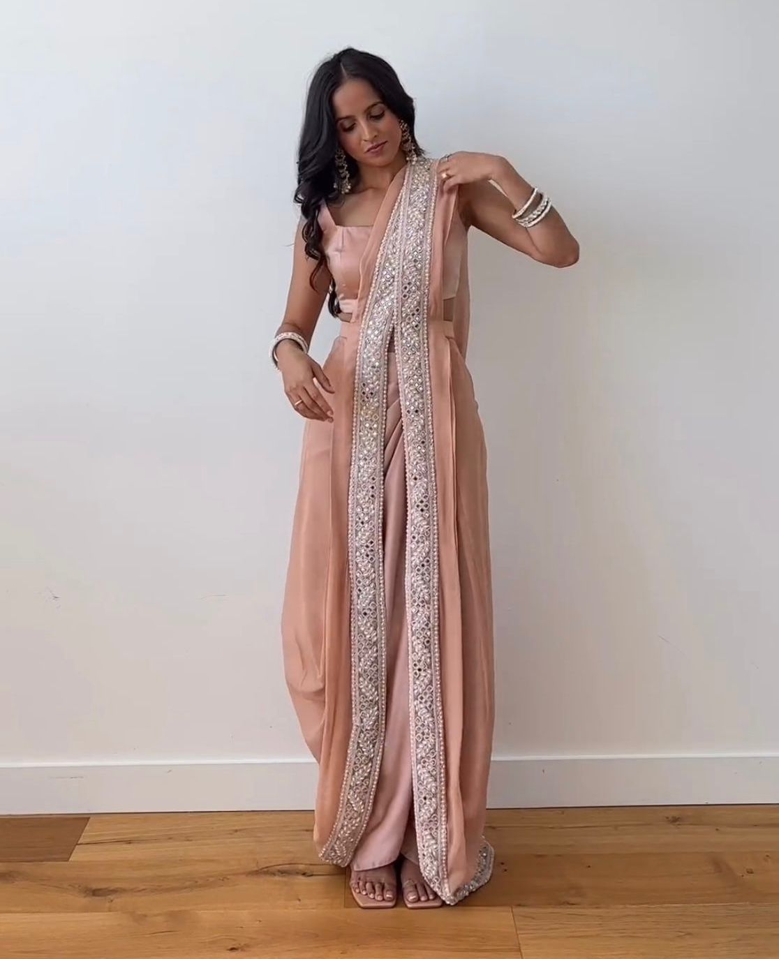 Rose Gold Grace Dhoti Set