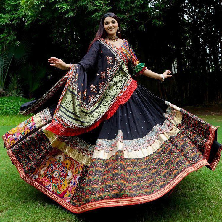 Midnight Mosaic Garba Lehenga