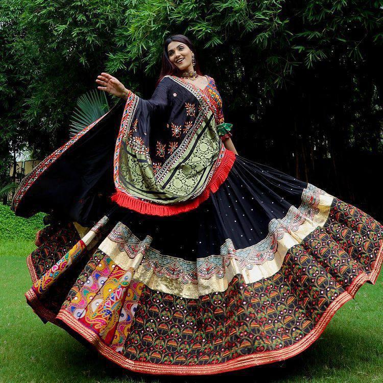 Midnight Mosaic Garba Lehenga