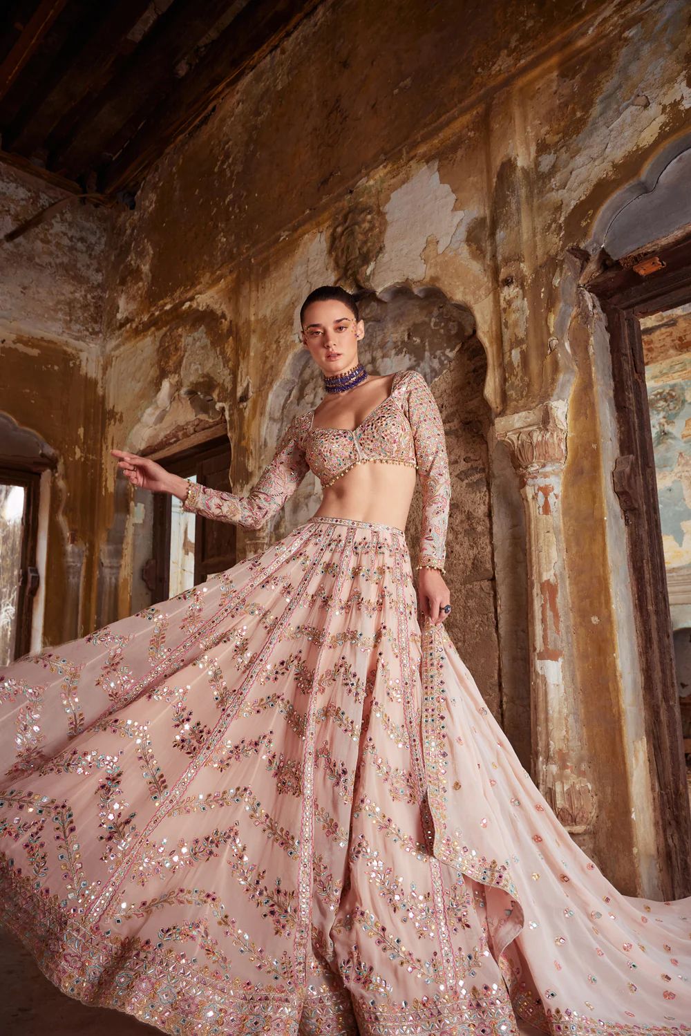 Blush Heavy Mirage Lehenga