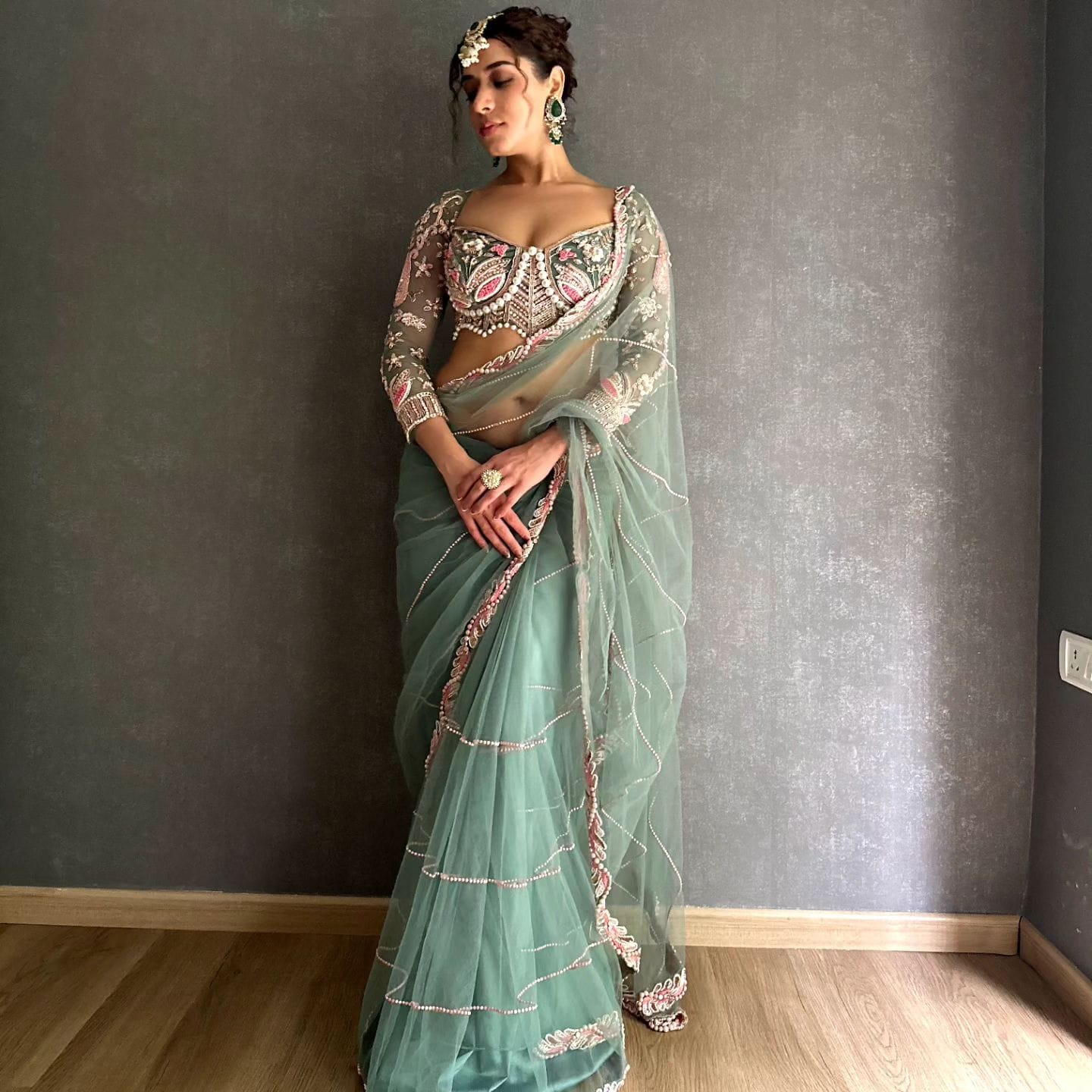 Aqua Radiance Saree