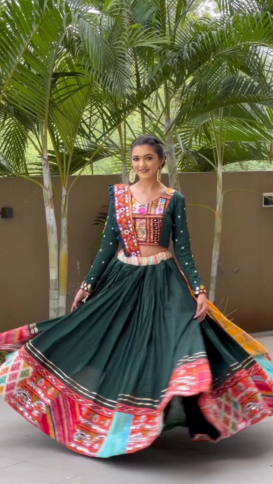 Mayra Green Navratri Lehenga Choli With Store Images