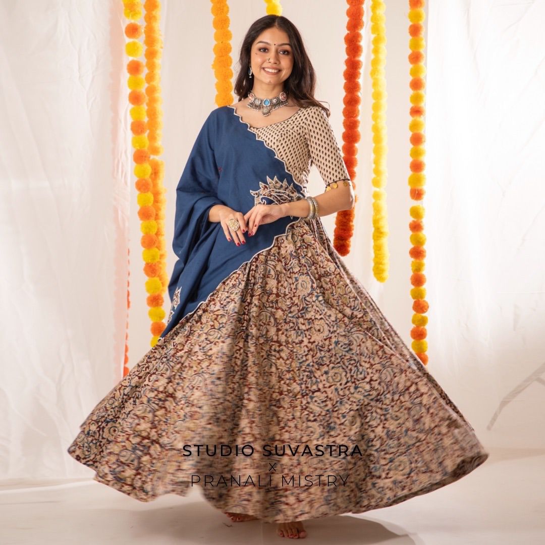 Mohini Blue Garba Lehenga Choli