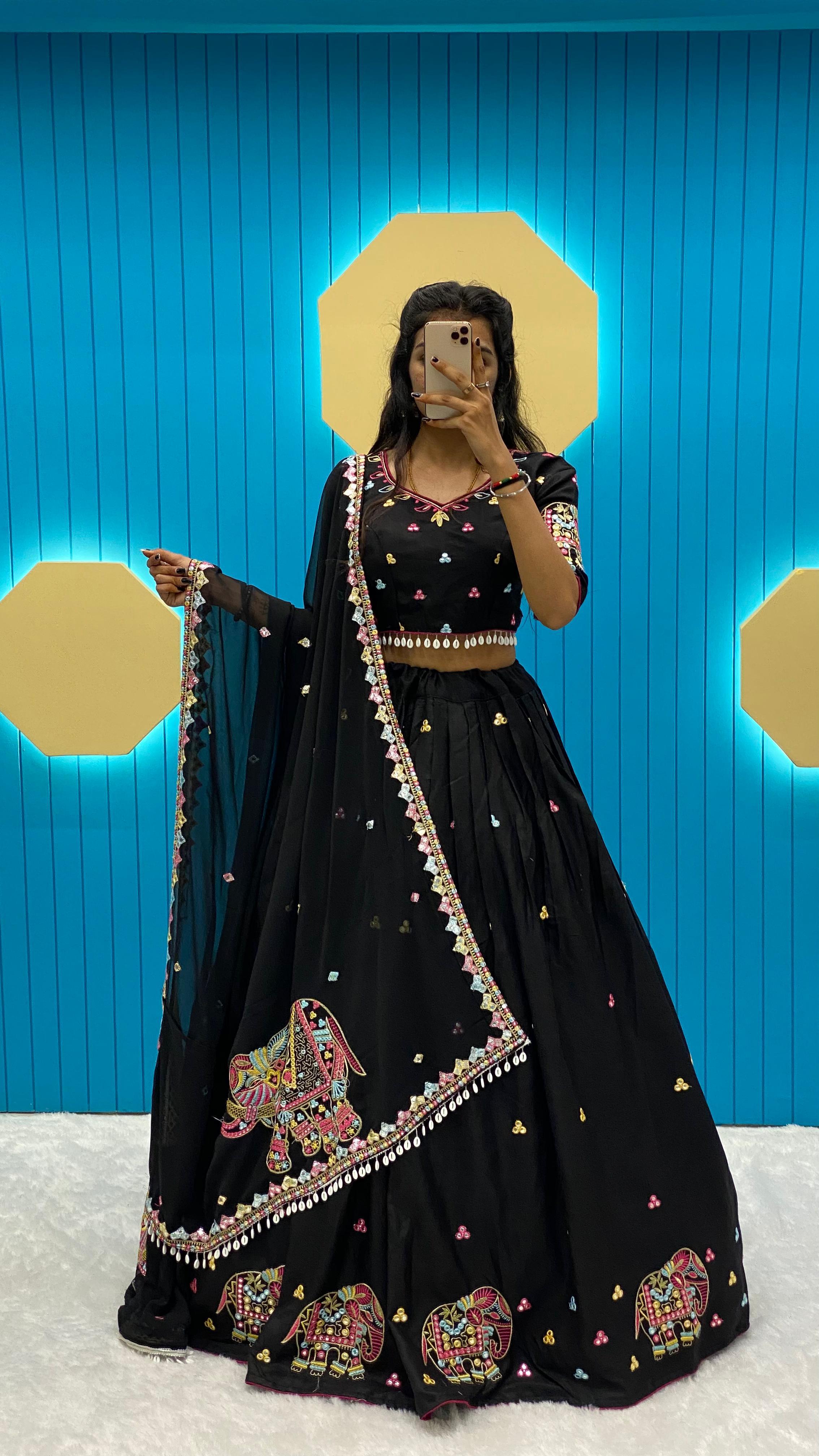 Dusky Black Navratri Lehenga Choli With Store Images