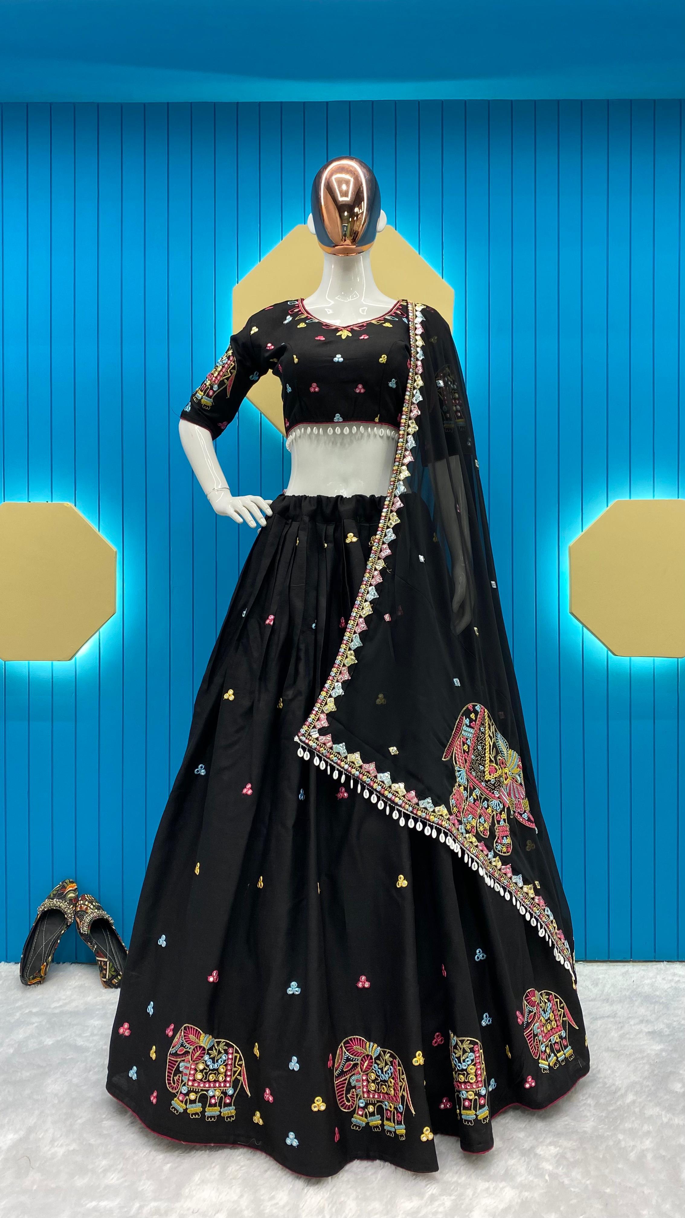 Dusky Black Navratri Lehenga Choli With Store Images