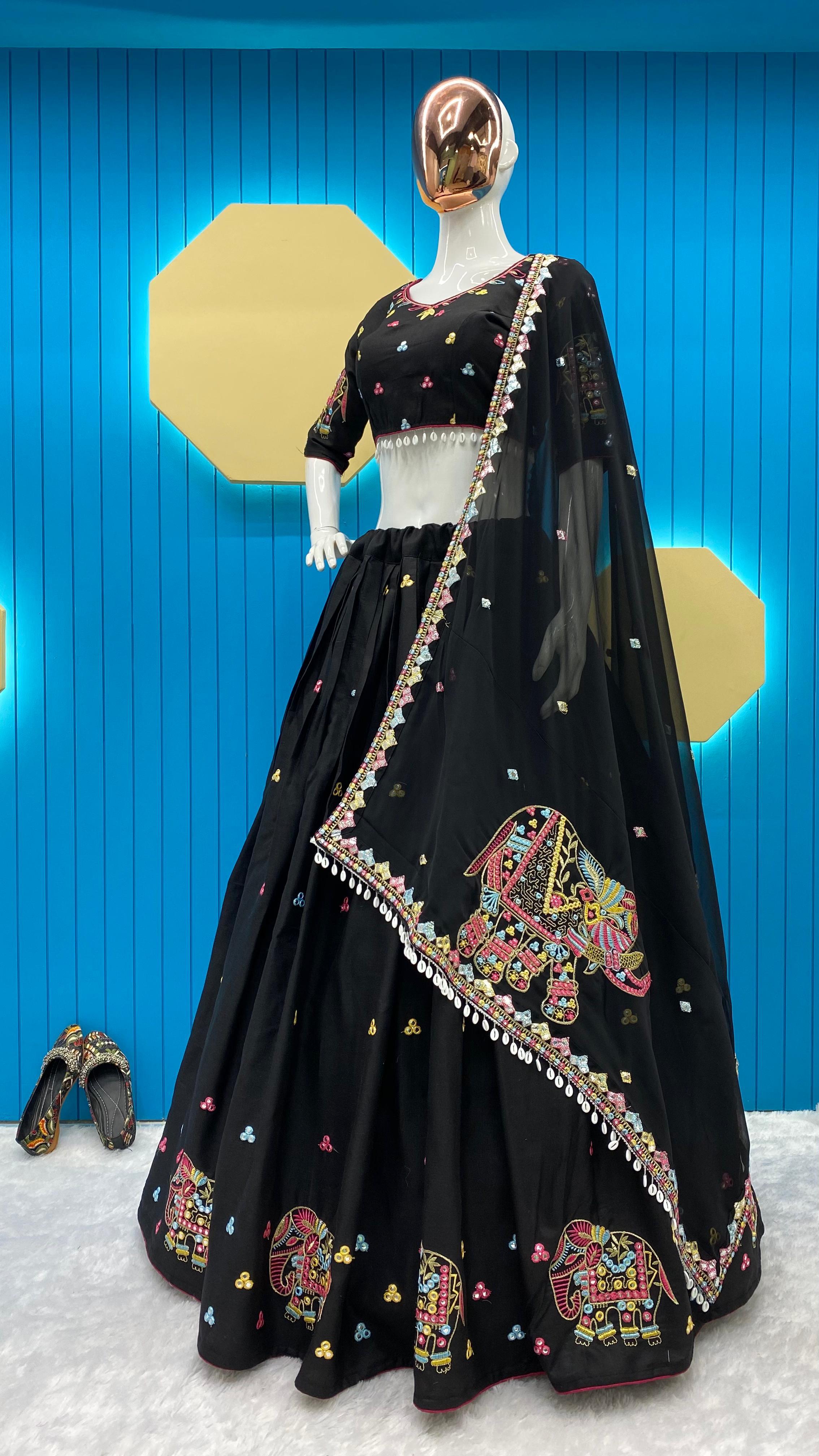 Dusky Black Navratri Lehenga Choli With Store Images