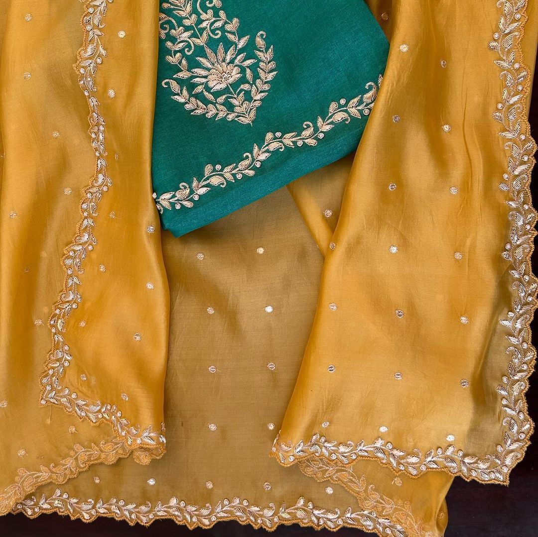 Luminous Yellow Silk Saree