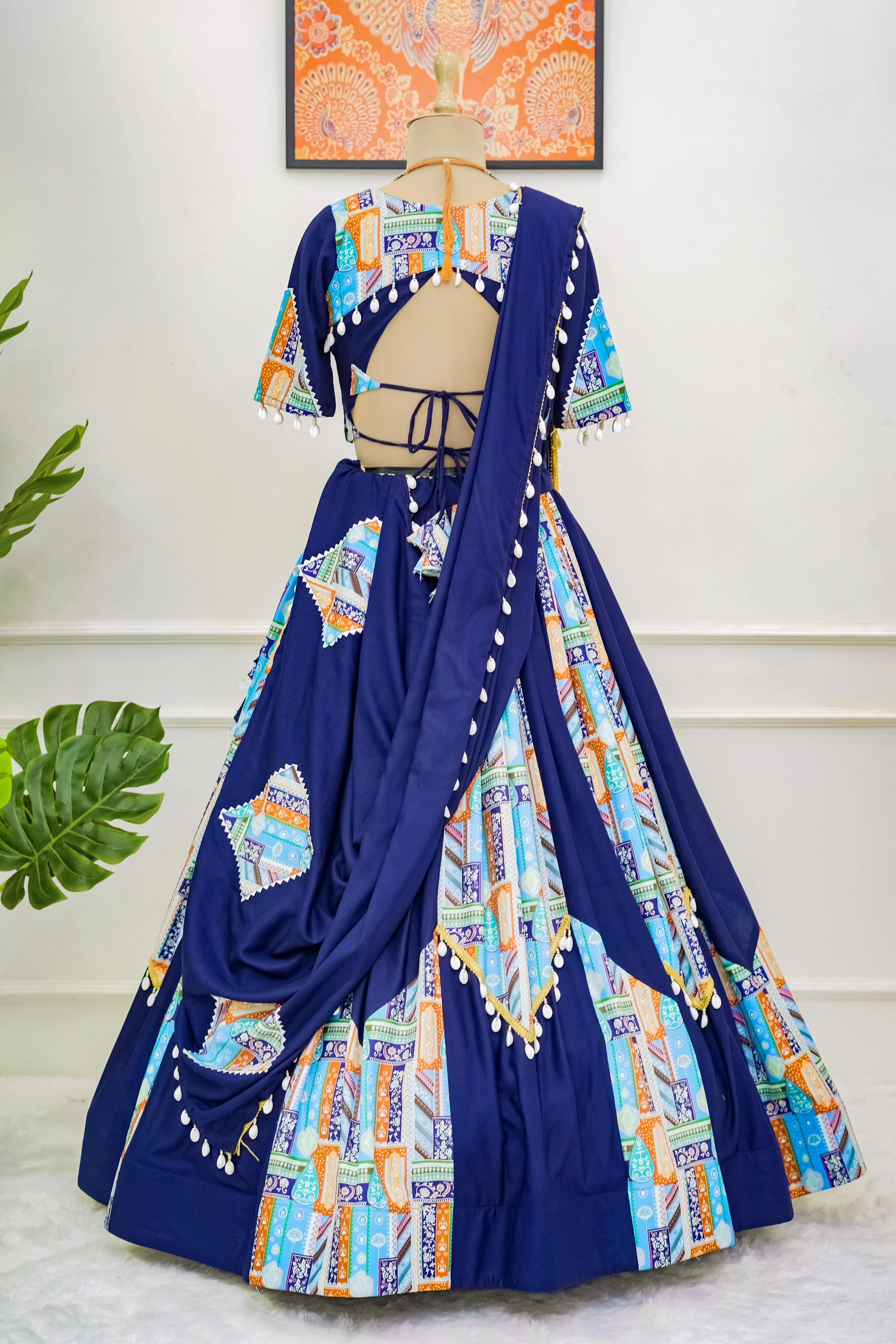 Dark Blue Reverie Lehenga Choli