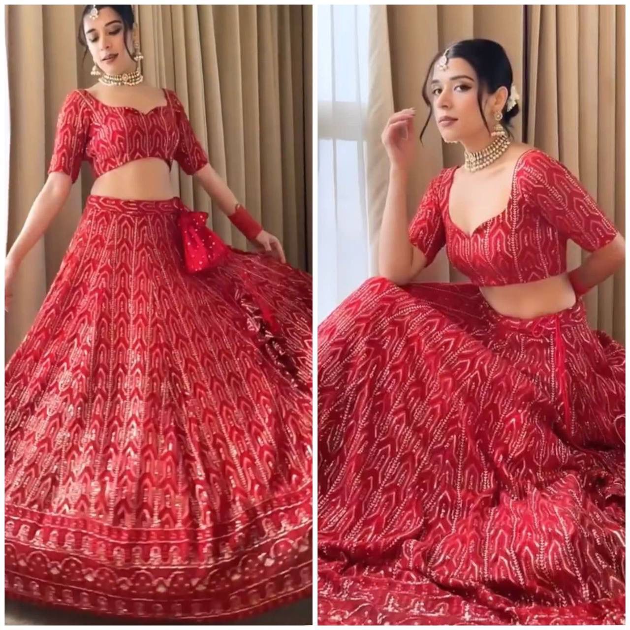 Red Rose Enchantment Lehenga Choli