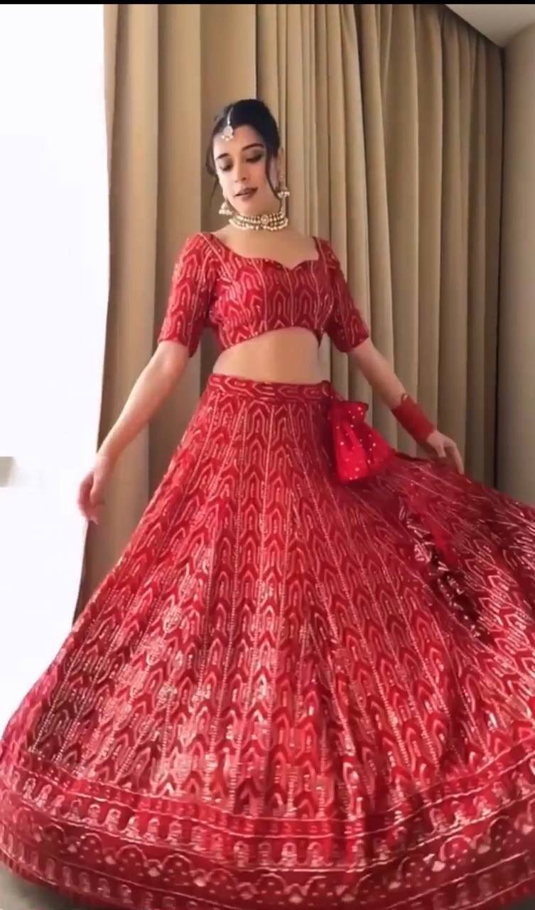 Red Rose Enchantment Lehenga Choli